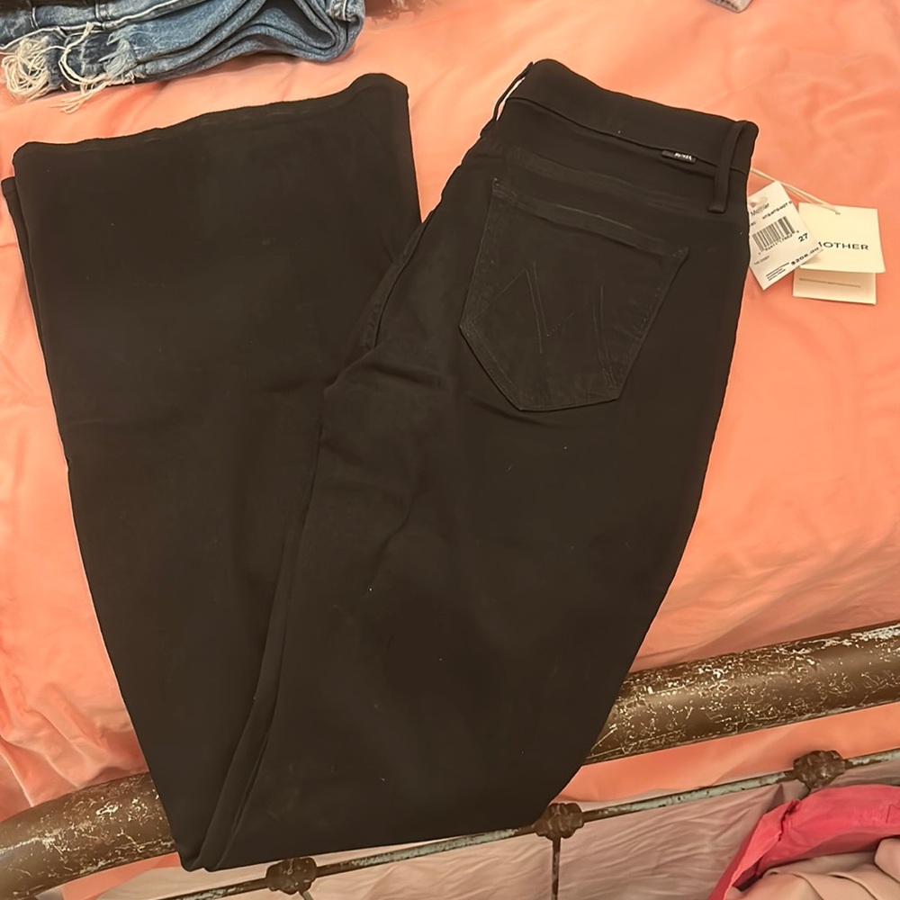 Mother black flare jeans